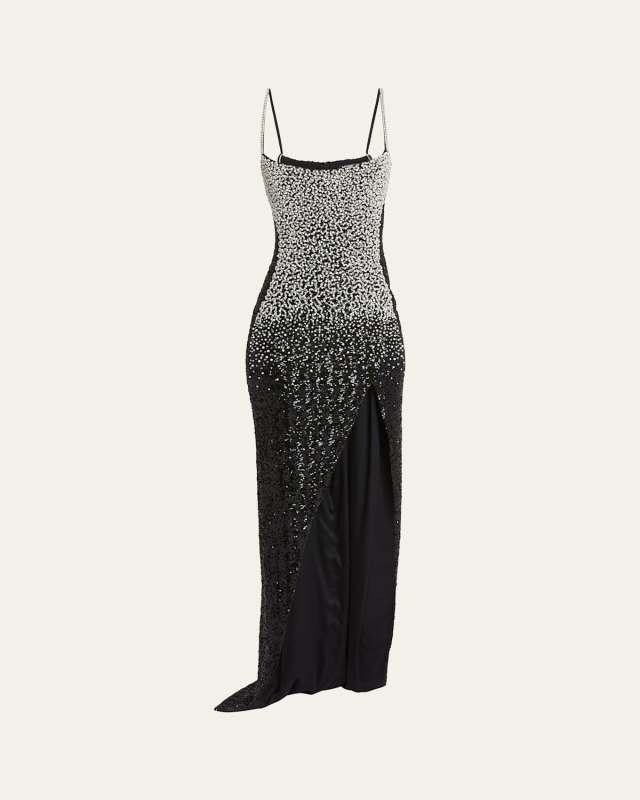 Strass Crystal Slit Gown